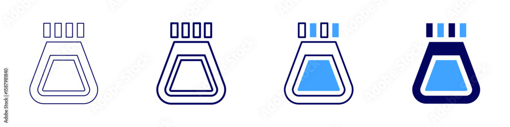Poster flask rinsing icon in 4 different styles. thin line, line, bold line, duotone. duotone style. editab