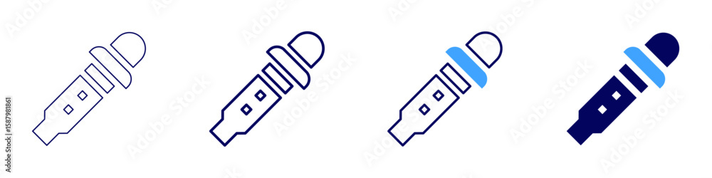 Poster flask reagent icon in 4 different styles. thin line, line, bold line, duotone. duotone style. editab