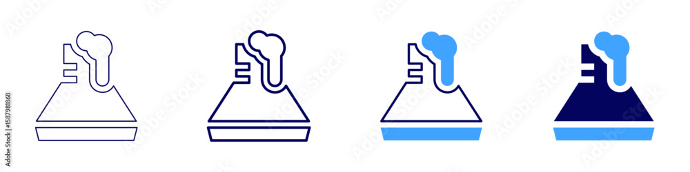Poster flask residue icon in 4 different styles. thin line, line, bold line, duotone. duotone style. editab