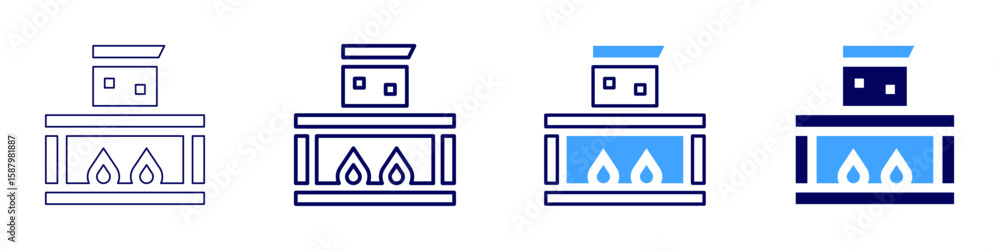Poster flask shaking icon in 4 different styles. thin line, line, bold line, duotone. duotone style. editab