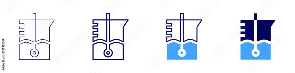 Poster flask testing icon in 4 different styles. thin line, line, bold line, duotone. duotone style. editab