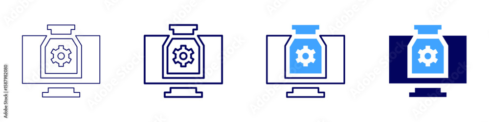 Poster flask swagger icon in 4 different styles. thin line, line, bold line, duotone. duotone style. editab