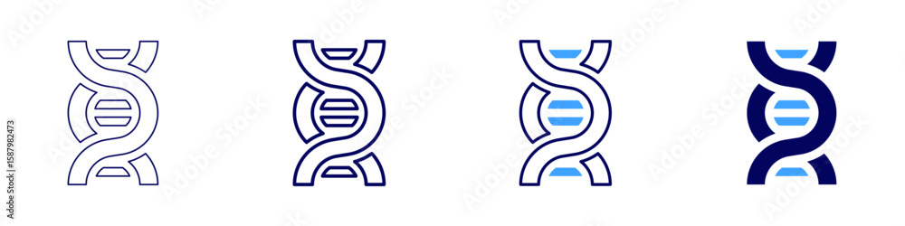 Poster genetic inheritance icon in 4 different styles. thin line, line, bold line, duotone. duotone style. 