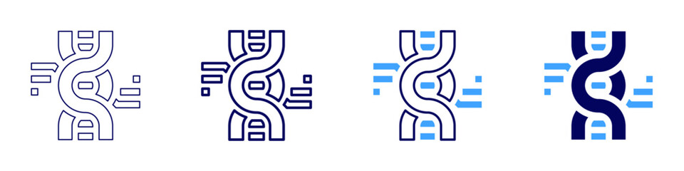 Gene editing icon in 4 different styles. Thin Line, Line, Bold Line, Duotone. Duotone style. Editable stroke