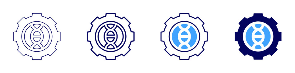 Gene mutation icon in 4 different styles. Thin Line, Line, Bold Line, Duotone. Duotone style. Editable stroke