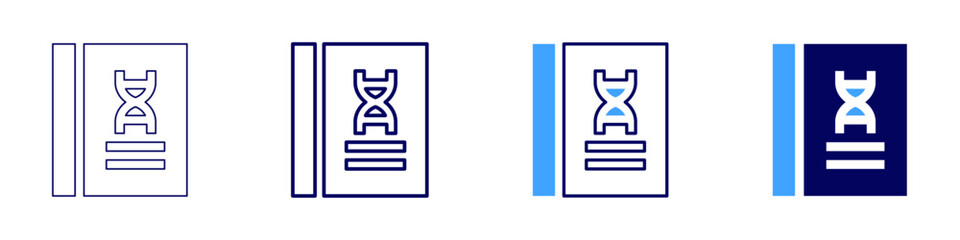 Genetic sequencing icon in 4 different styles. Thin Line, Line, Bold Line, Duotone. Duotone style. Editable stroke