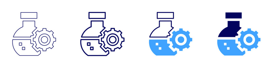 Isotope ratio icon in 4 different styles. Thin Line, Line, Bold Line, Duotone. Duotone style. Editable stroke