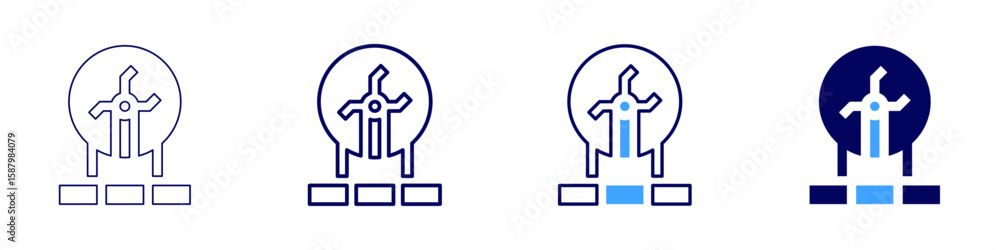 Poster material science icon in 4 different styles. thin line, line, bold line, duotone. duotone style. edi