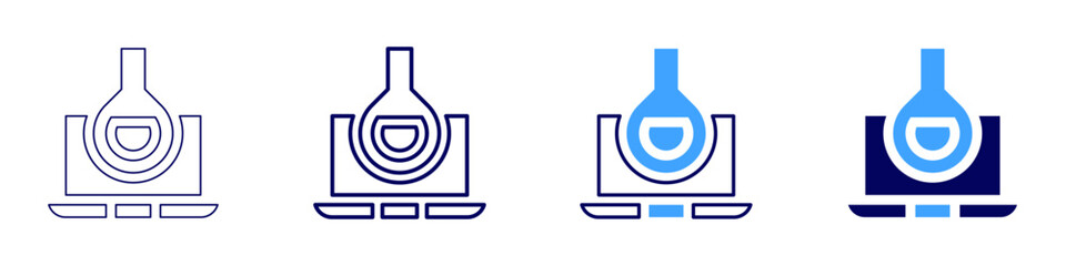 Noble gas icon in 4 different styles. Thin Line, Line, Bold Line, Duotone. Duotone style. Editable stroke