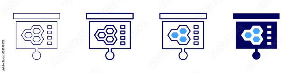 Poster photon field icon in 4 different styles. thin line, line, bold line, duotone. duotone style. editabl
