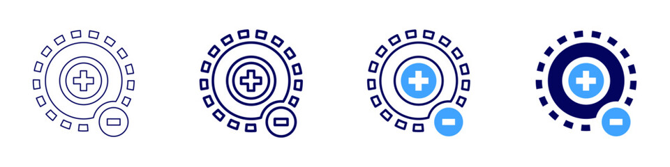 Obraz premium Particle beam icon in 4 different styles. Thin Line, Line, Bold Line, Duotone. Duotone style. Editable stroke