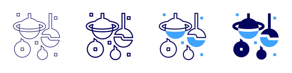 Obraz premium Planetarium icon in 4 different styles. Thin Line, Line, Bold Line, Duotone. Duotone style. Editable stroke
