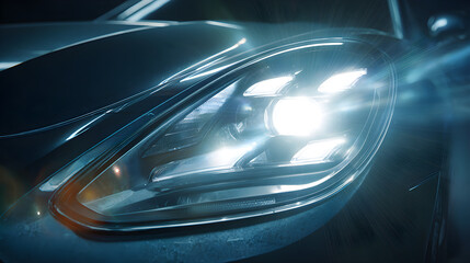 Dazzling Xenon Headlights: A Symphony of Light and Technology on Modern Roads at Night
