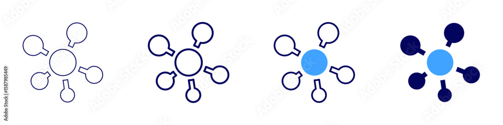 Poster rna interference icon in 4 different styles. thin line, line, bold line, duotone. duotone style. edi