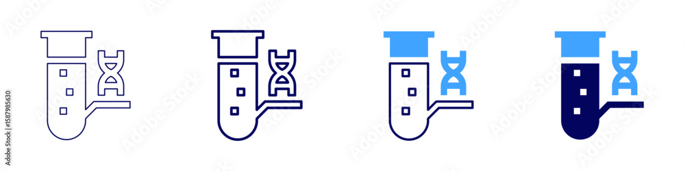 Poster schlenk flask icon in 4 different styles. thin line, line, bold line, duotone. duotone style. editab