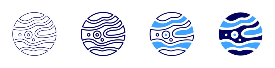 Space education icon in 4 different styles. Thin Line, Line, Bold Line, Duotone. Duotone style. Editable stroke