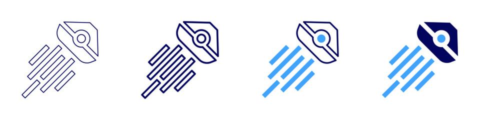 Ufo phenomenon icon in 4 different styles. Thin Line, Line, Bold Line, Duotone. Duotone style. Editable stroke