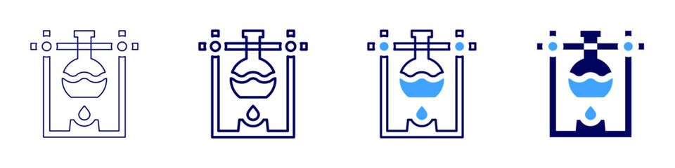 Vacuum flask icon in 4 different styles. Thin Line, Line, Bold Line, Duotone. Duotone style. Editable stroke