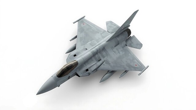 Dassault Rafale F4 360&deg; Rotating Animation on White Background &ndash; Seamless Loop with Sharp Technical Detailing