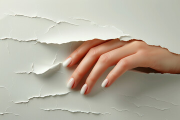 Woman hands with pink background