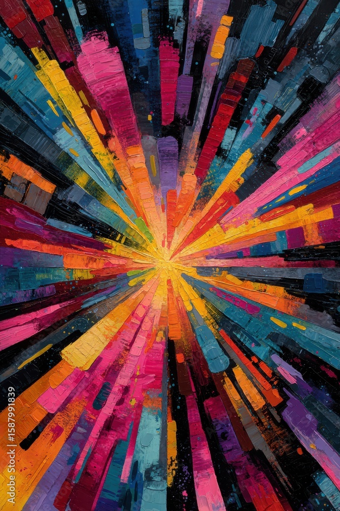 Poster abstract colorful explosion with vibrant and dynamic hues in motion