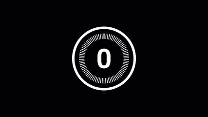 Modern Digital 5-Second Countdown Timer Animation.  Minimalist Circle Countdown for Video Intro. Clean Countdown Stock Footage. Digital Opener Overlay - Powered by Adobe