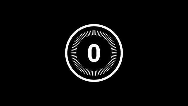 Modern Digital 5-Second Countdown Timer Animation.  Minimalist Circle Countdown for Video Intro. Clean Countdown Stock Footage. Digital Opener Overlay - Powered by Adobe