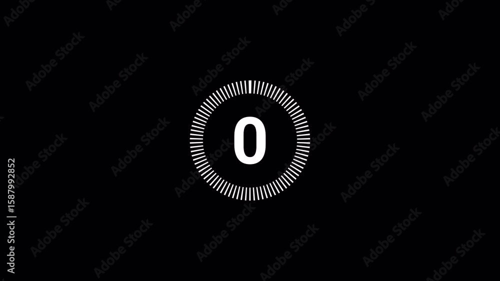 Fototapete modern digital countdown timer animation. minimalist circle countdown for video intro. motion graphi
