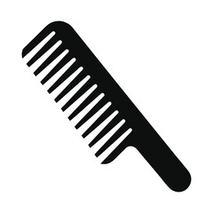 Simple black comb icon with a white background
