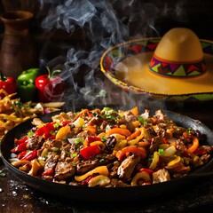 Sizzling Fajitas with Peppers and Onions Authentic Mexican Food