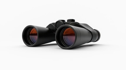 3d render lineup of binoculars on white background