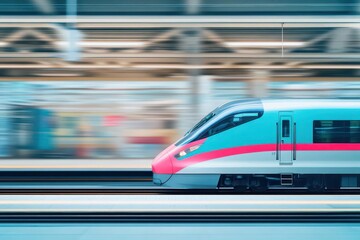 Obraz premium Bullet Train Motion Blur Generative Ai