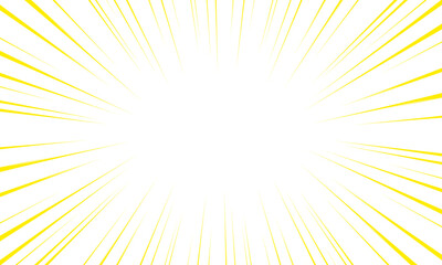 マンガ風の放射線・集中線（黄色）