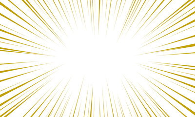 Obraz premium マンガ風の放射線・集中線（ゴールド）