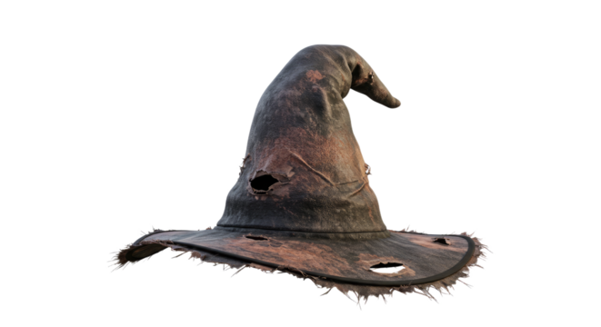 Old Worn Witchs Halloween Hat.