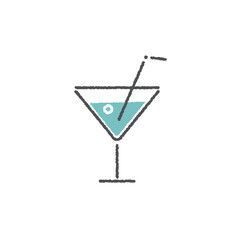  シンプルなカクテルのアイコン【線のみ】