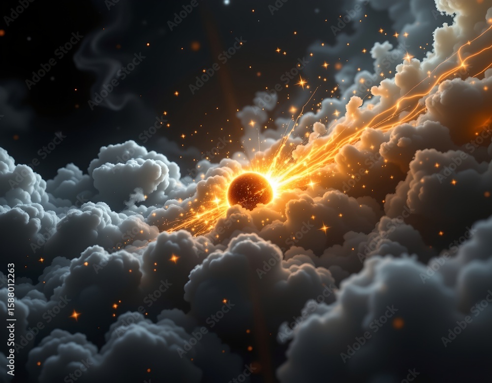 Poster dynamic celestial object ethereal nebula