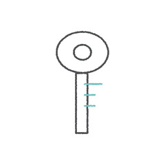  シンプルな鍵のアイコン【線のみ】