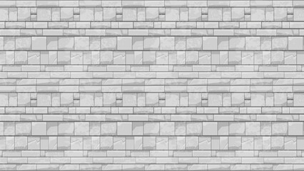 A full frame shot showcasing a textured white brick wall with a repeating horizontal pattern
