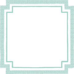 ターコイズの手描きハーフトーンの四角形フレーム　Adobe Illustrator Artwork