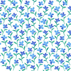 Handdraw stylized flowers. Seamless pattern with floweret illustration.