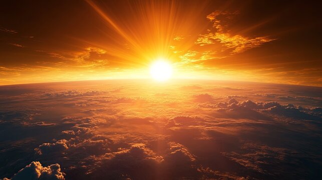 The Sun setting over a distant alien planet - .