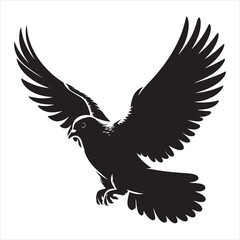 Obraz premium siting pigeon Silhouette Vector Art and Graphic vector black color silhouette , white background 