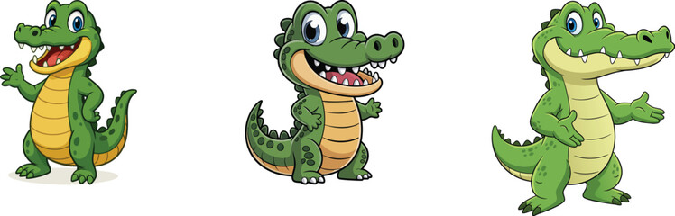 vector illustration of crocodiles  funny cartoon vector 
