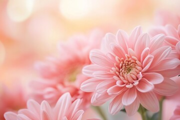 Soft-focused background with crisp pink chrysanthemum details, peaceful floral shot