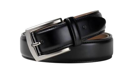 Black Leather Belts, isolated on transparent background