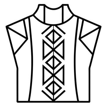 Intricate african dashiki line art with bold geometric patterns and cultural motifs