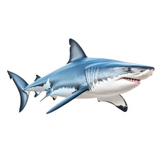 Obraz premium A shark isolate on white background, showcasing its powerful form and sleek design. PNG