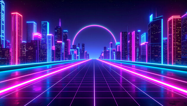 neon city, Generated image