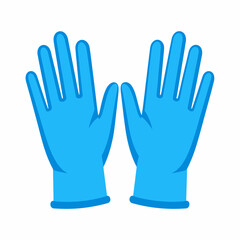 Obraz premium A pair of light blue nitrile gloves displayed with palms up, ready for use.